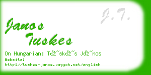 janos tuskes business card